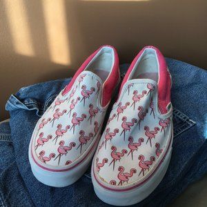 Pink Flamingo Slip on Vans